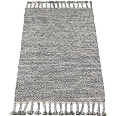 Tapis rectangulaire avec franges gris (70 x 140 cm) Kids Depot