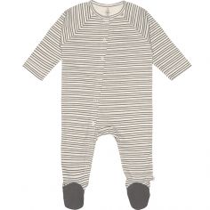 Pyjama léger en coton bio Cozy Colors Wear rayé gris (3-6 mois)