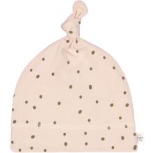 Bonnet en coton bio Cozy Colors pointillés rose poudrée (0-2 mois)  par Lässig 