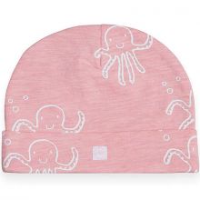 Bonnet de naissance en coton Octopus pieuvre rose  par Jollein