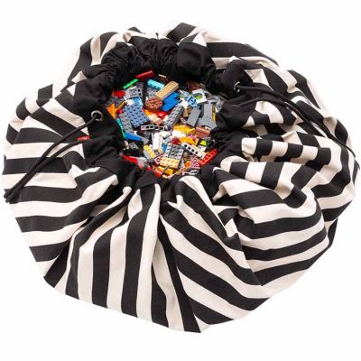 Sac à jouets 2 en 1 Print Rayures noires  par Play&Go