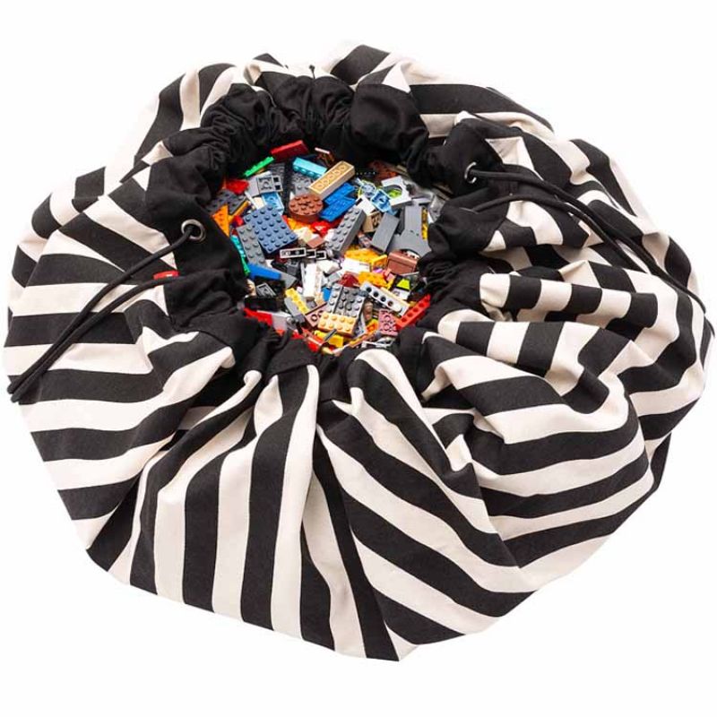 Sac à jouets 2 en 1 Noomad Original Stripes Black Play&Go Produit 1