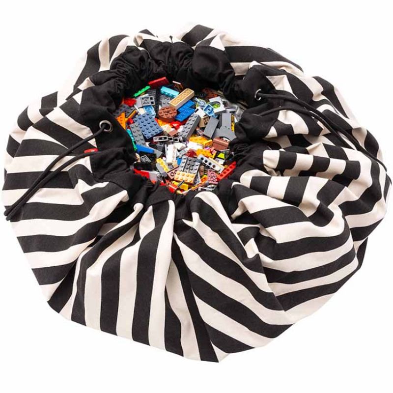 Sac à jouets 2 en 1 Print Rayures noires Play&Go Produit 1 grande taille