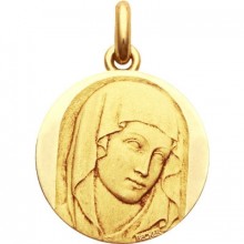 Médaille Vierge du XIII ronde  (or jaune 750°)  par Becker