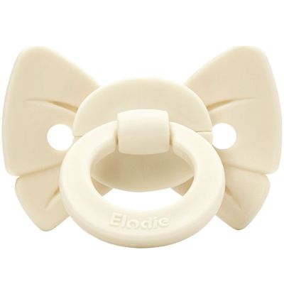 Sucette orthodontique en silicone Binky Bow Oat White (0 mois et +) Elodie Details