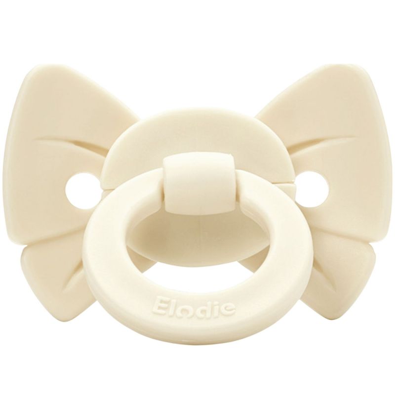 Sucette orthodontique en silicone Binky Bow Oat White (0 mois et +) Elodie Details Produit 1