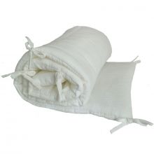 Tour de lit en mousseline de coton blanc (pour lits 60 x 120 cm)  par Luciole et Cie