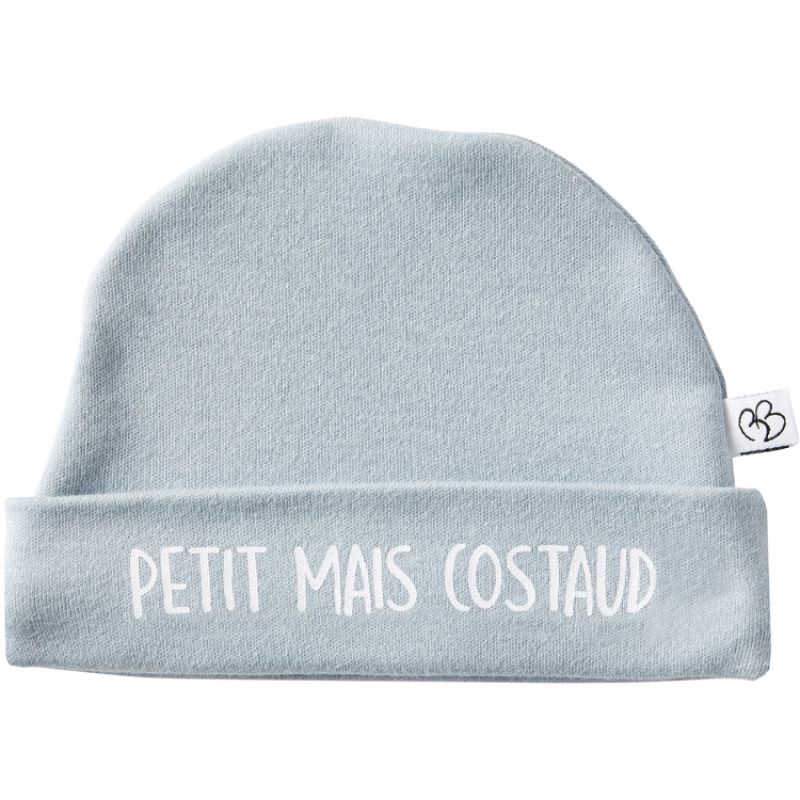 Bonnet de naissance Petit mais costaud bleu grisé (naissance) BB & Co