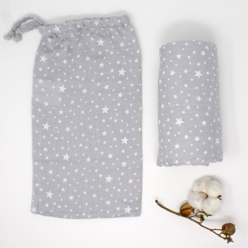 Maxi lange en Tencel Etoile gris foncé (115 x 115 cm) Kadolis