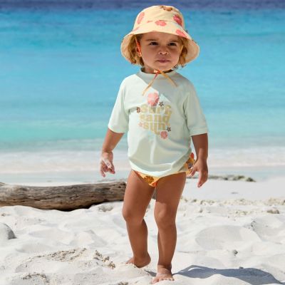 T-shirt anti-UV Fleurs vert écume (07-12 mois)