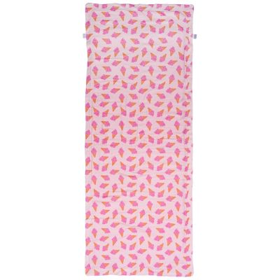 Serviette de plage bambou et gaze de coton blush et cornets de glace (80x160 cm)