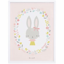 Affiche encadrée enfant lapins fille Sweet Bunnies by Flora Waycott (30 x 40 cm)  par Lilipinso