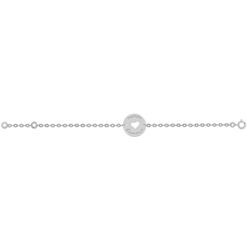 Bracelet enfant maman d'amour personnalisable (or blanc 750°) Lucas Lucor