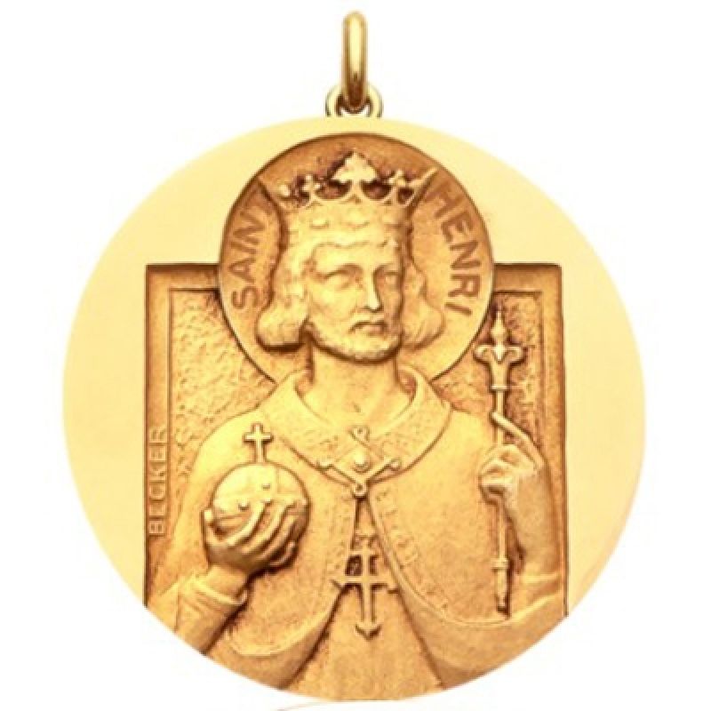Médaille Saint Henri (or jaune 750°) Becker