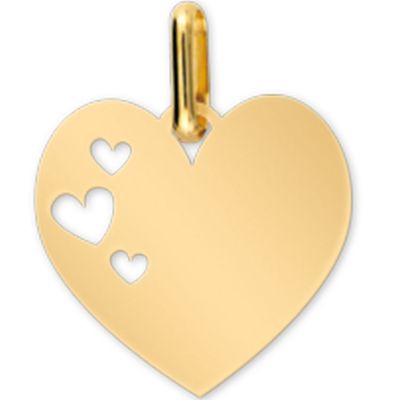 Médaille cœur personnalisable (or jaune 750°) Lucas Lucor