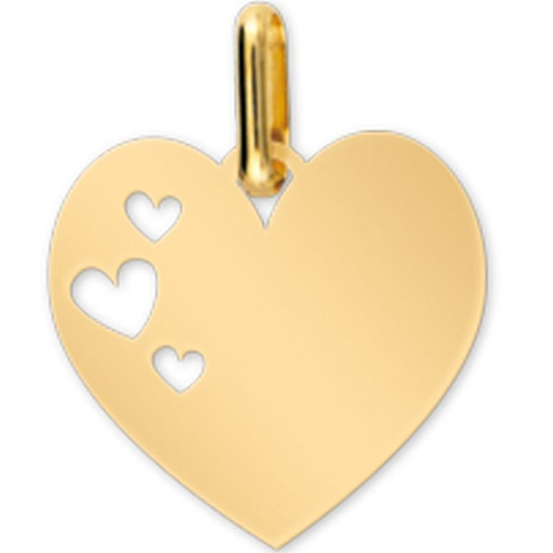 Médaille cœur personnalisable (or jaune 750°) Lucas Lucor