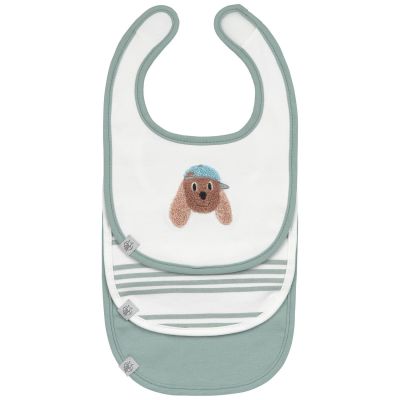Lot de 3 bavoirs naissance Tiny Team Chien