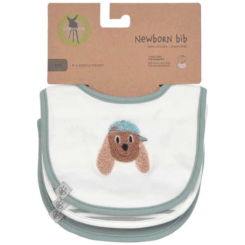Lot de 3 bavoirs naissance Tiny Team Chien Lässig Packaging 6