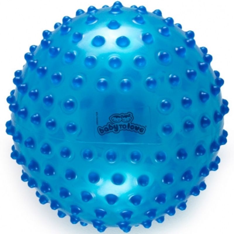 Balle tactile transparente bleue Baby to Love