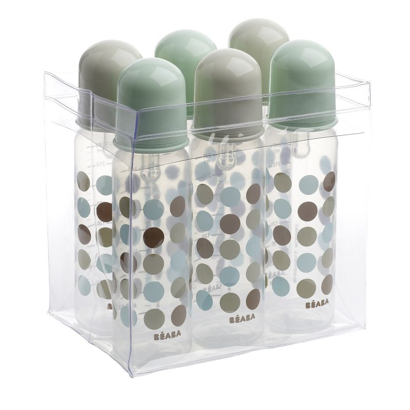 Set de 6 biberons 240 ml Pastilles Poudré bleu Béaba