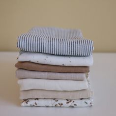 Lot de 3 langes en coton bio Classic Stripes Blue (70 x 70 cm)