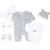 Variation Blanc, gris du produit Kit de naissance Mini nous 6 pièces (naissance) de la marque Trois Kilos Sept
