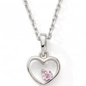 Collier Coeur rose 42 + 3 cm (argent)