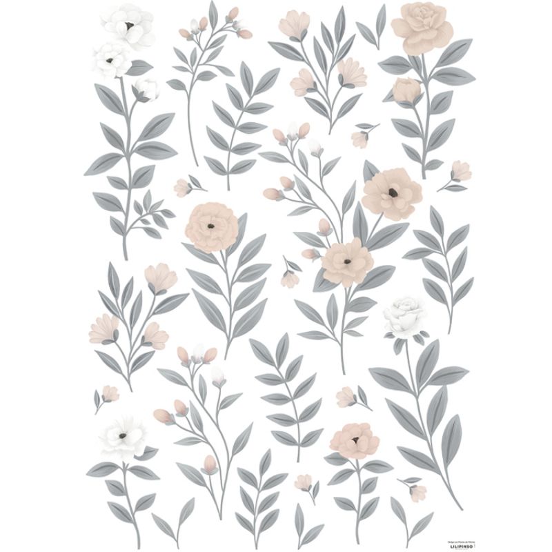 Planche de stickers Grandes fleurs Grace Lilipinso