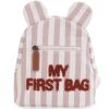 Sac à dos bébé My First Bag rayures nude/terracotta  par Childhome