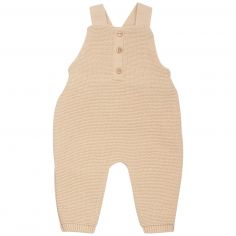 Salopette en maille Sable (1-3 mois) - Trois Kilos Sept