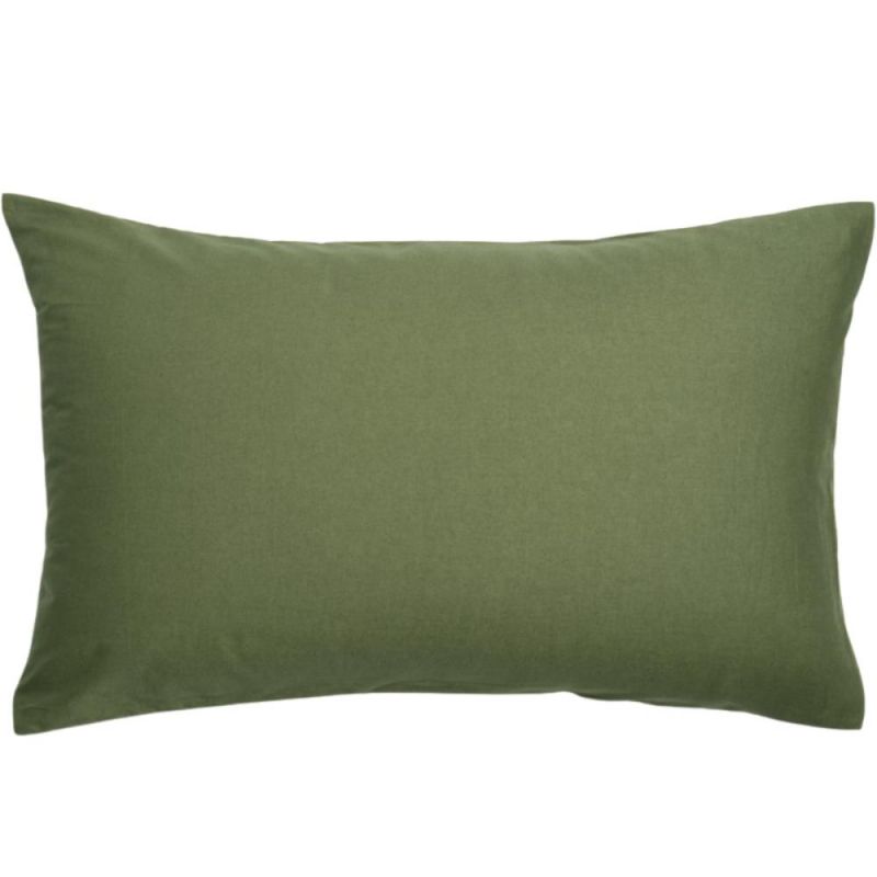 Taie d'oreiller en coton bio kaki (40 x 60 cm) Kadolis