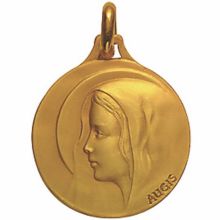 Médaille 16 mm Vierge auréolée (or jaune 750°)  par Maison Augis