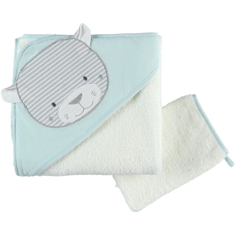 Cape de bain + gant tigre Anna & Milo (75 x 75 cm) Noukie's
