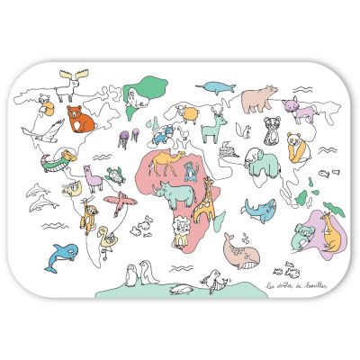 Coloriage géant Coloriboard Map Monde (6 pièces) DBKids