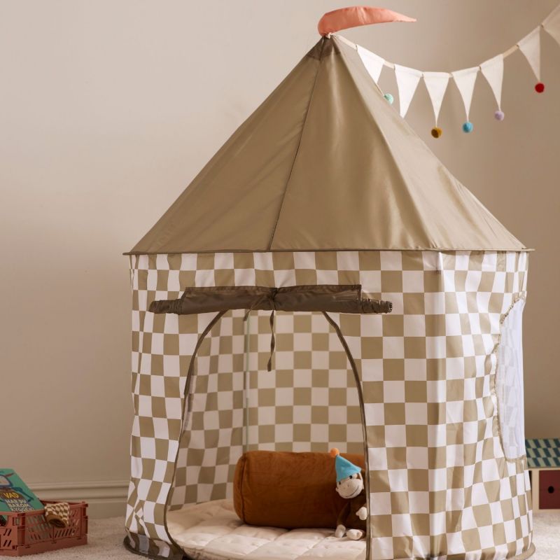 Tente de jeu à carreaux Khaki Kid's Concept Ambiance 2