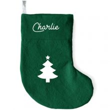 Chaussette de Noël vert sapin (personnalisable)  par Les Griottes