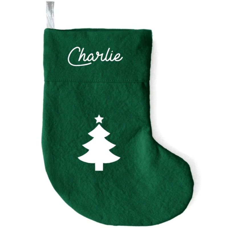 Chaussette de Noël vert sapin (personnalisable) Les Griottes