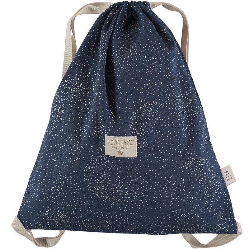 Sac à ficelles Koala coton bio Gold bubble Night blue Nobodinoz