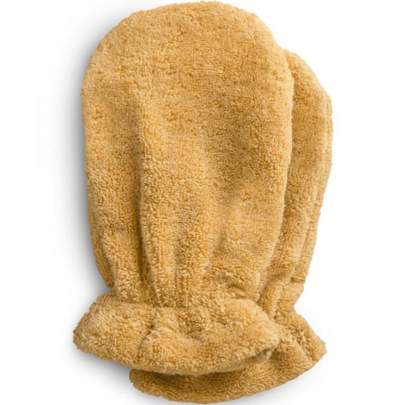 Lot de 2 gants de toilette en coton bio Fall Yellow Mushie