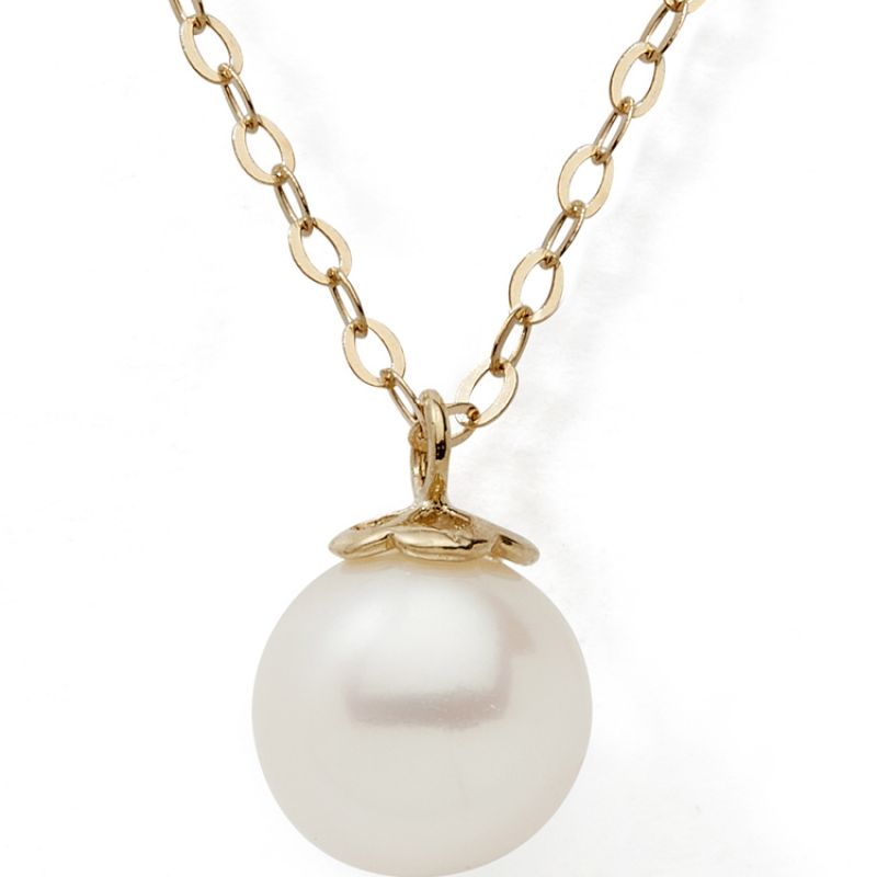 Collier avec pendentif perle 42-45 cm (or jaune 375°) Baby bijoux