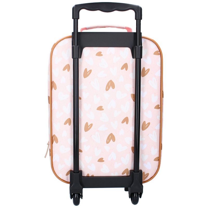 Valise à roulettes enfant Coeurs rose et caramel Kidzroom Produit 2