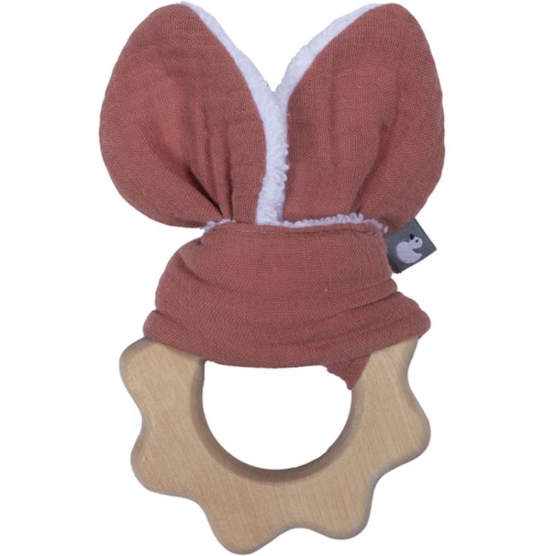 Anneau de dentition en bois mousseline Marsala BB & Co