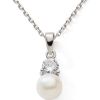 Collier avec pendentif perle 42/45 cm (argent) - Baby bijoux