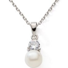 Collier avec pendentif perle 42/45 cm (argent)  par Baby bijoux