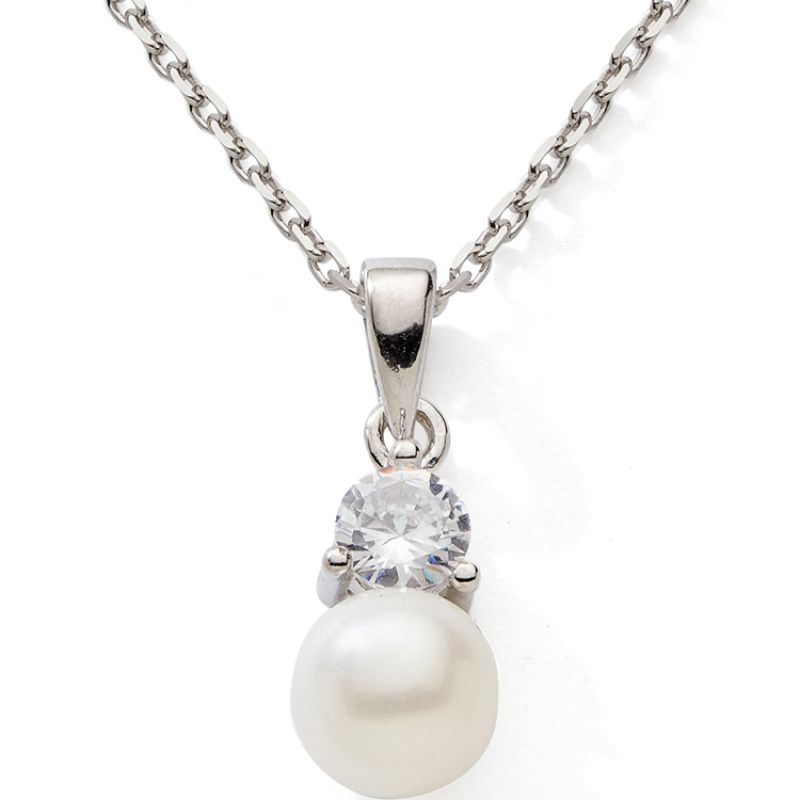 Collier avec pendentif perle 42-45 cm (argent) Baby bijoux