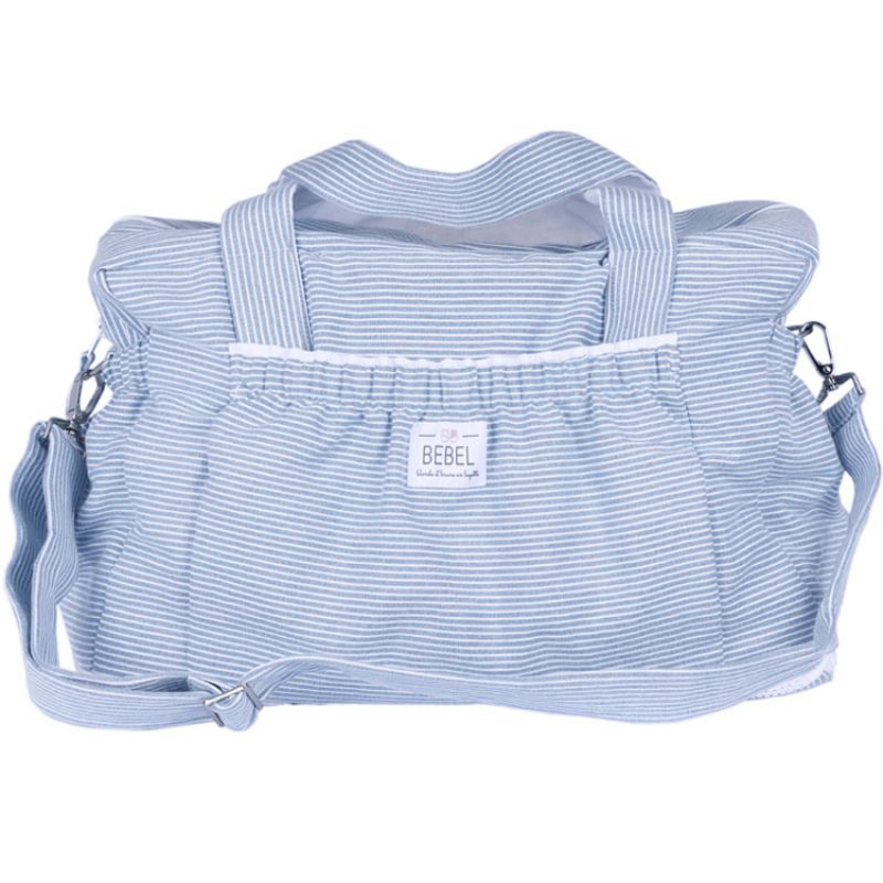 Sac à langer à anses évolutif rayé bleu Cap Ferret BEBEL