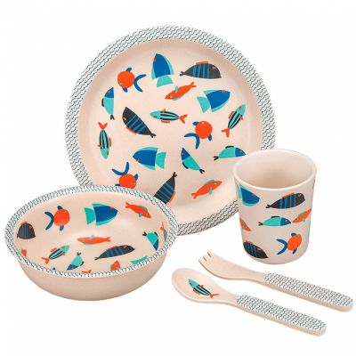 Coffret repas en bambou La Mer (5 pièces) Maison Petit Jour