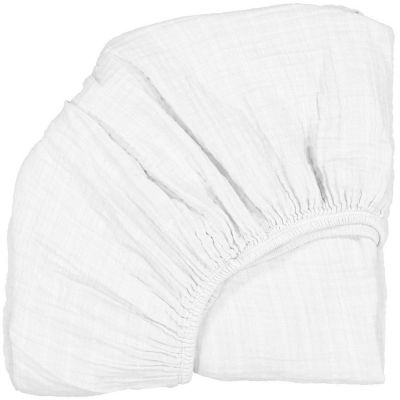 drap housse white pour couffin kuko et berceau kumi (65 x 40 cm)