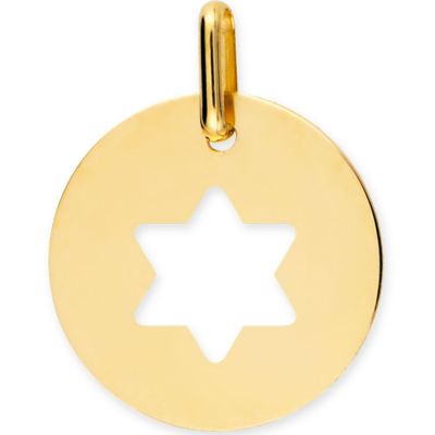 Médaille personnalisable Etoile de David ajourée (or jaune 750°)