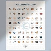 Affiche Mes Premières Fois Souris Cobalt maman et papa (40 x 50 cm)